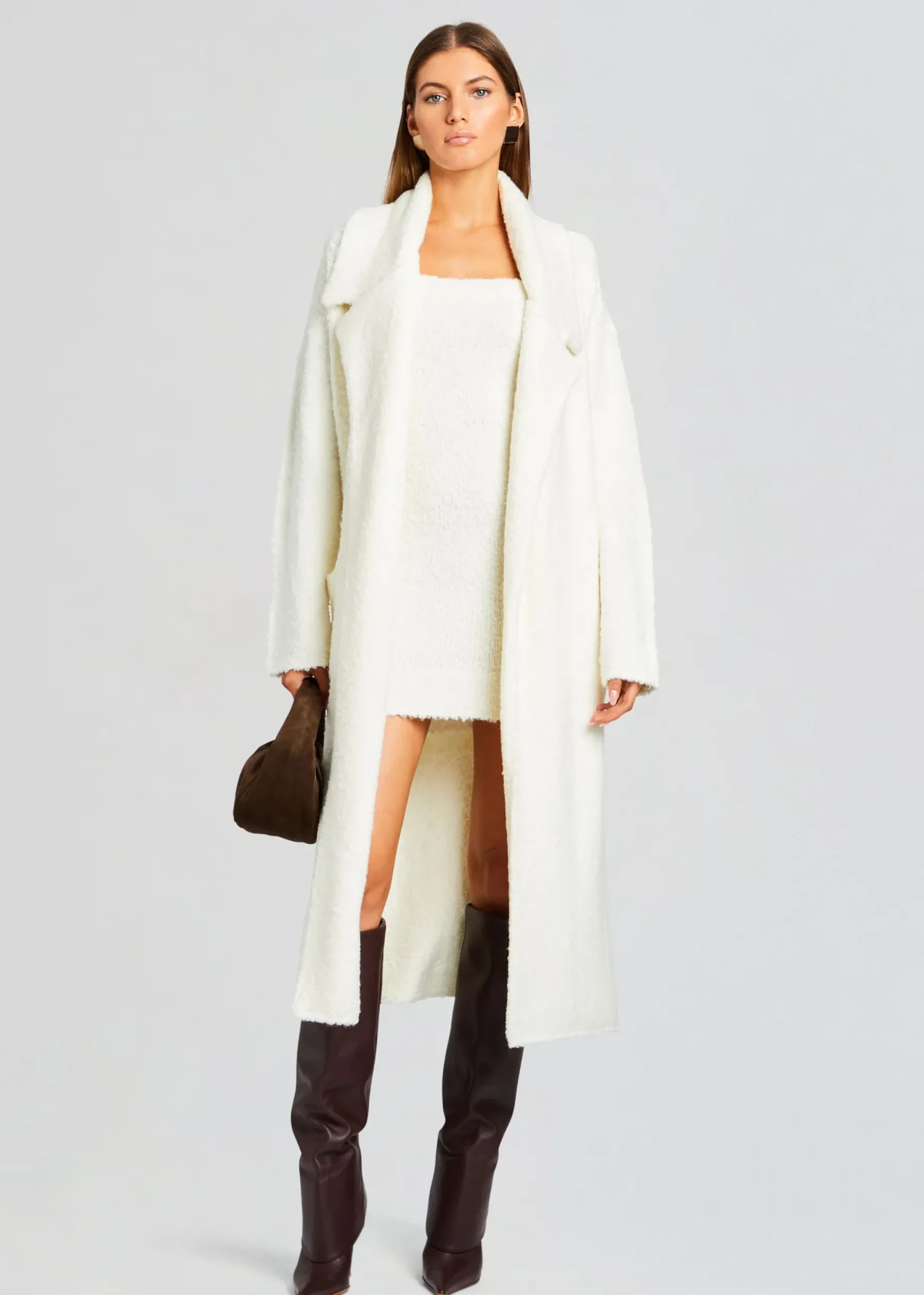 Retrofete Georgiana Boucle Dress Winter White Clearance