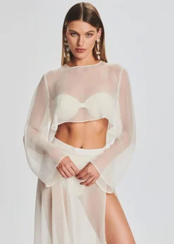 Retrofete Grace Cropped Shirt Cream Shop