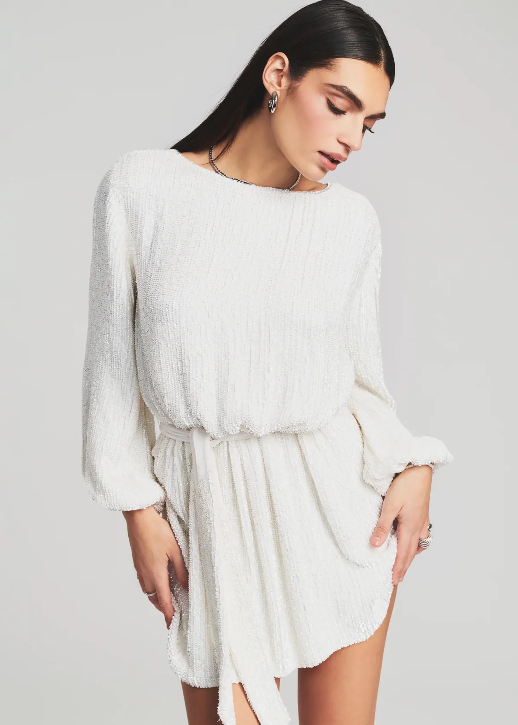 Retrofete Grace Sequin Dress Moonglow White Outlet