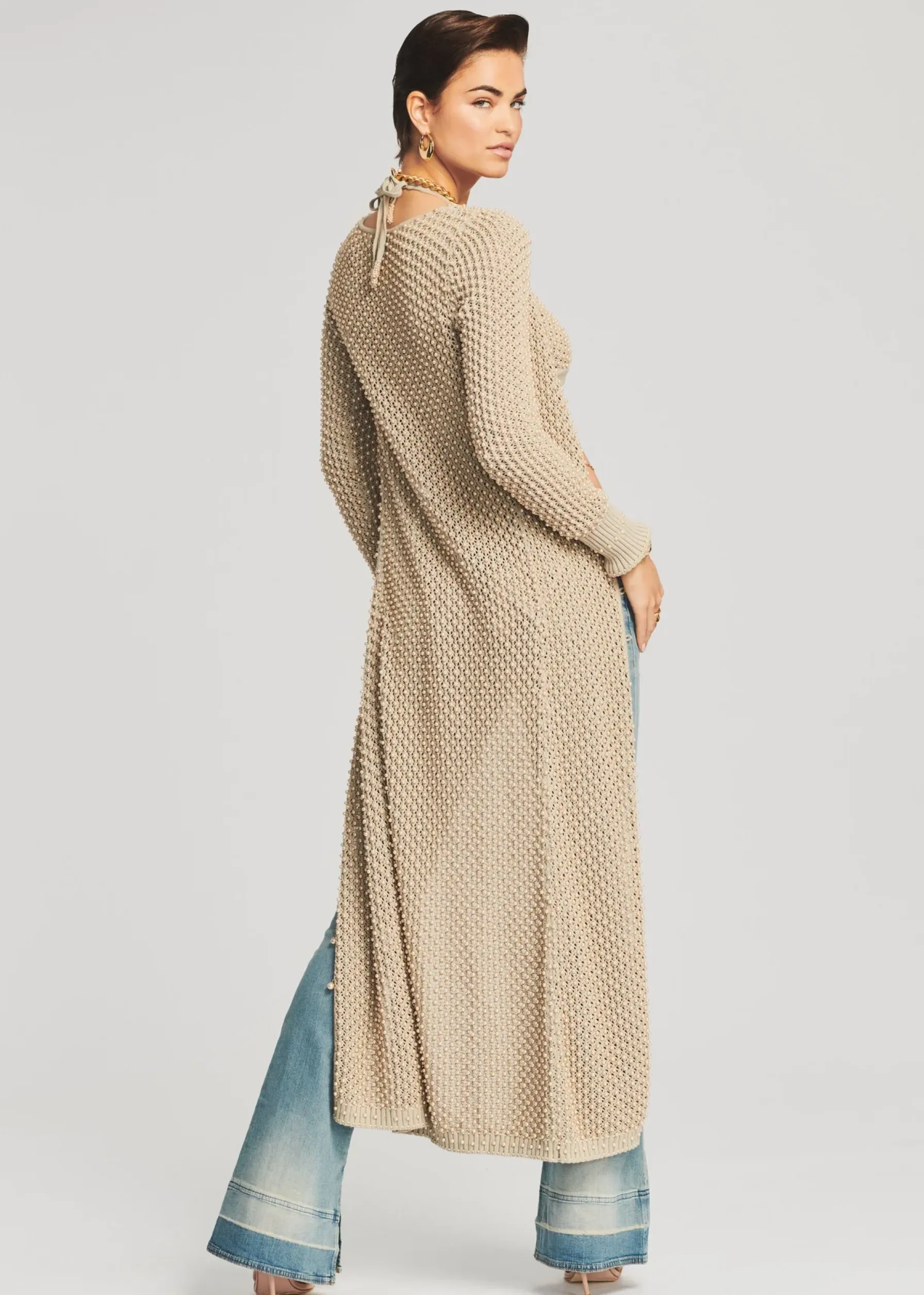 Retrofete Haifa Crochet Cardigan Sand Clearance
