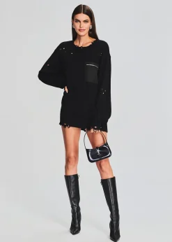 Retrofete Hank Sweater Dress Black Cheap