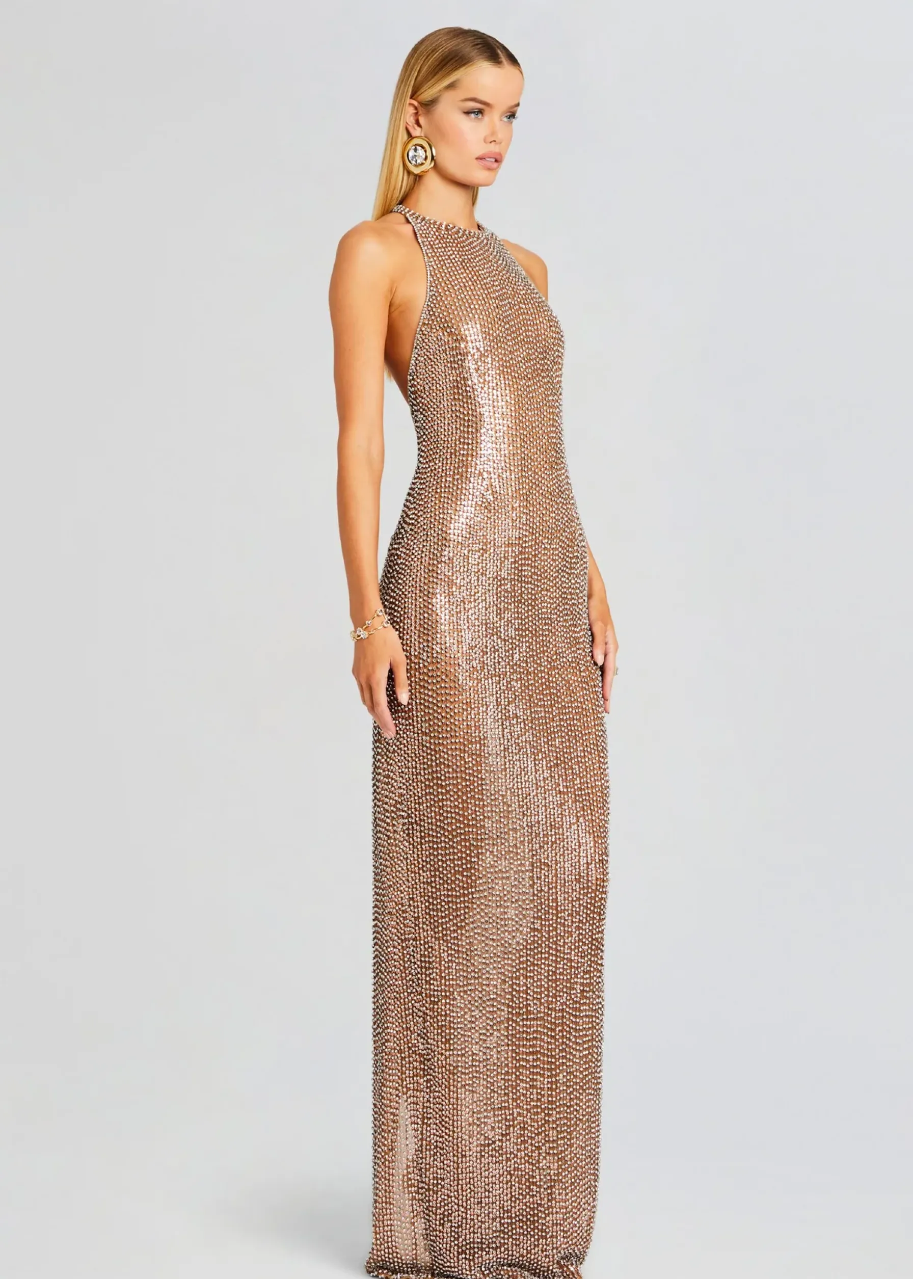 Retrofete Haven Embellished Dress Tannin/Silver Clearance