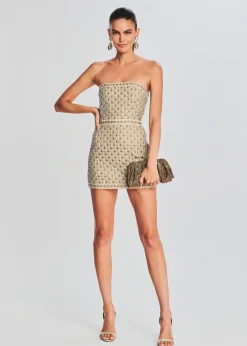 Retrofete Heather Embellished Dress Champagne Mermaid Shell Best Sale
