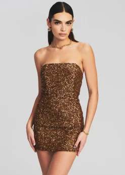Retrofete Heather Sequin Dress Amber Brown Sale