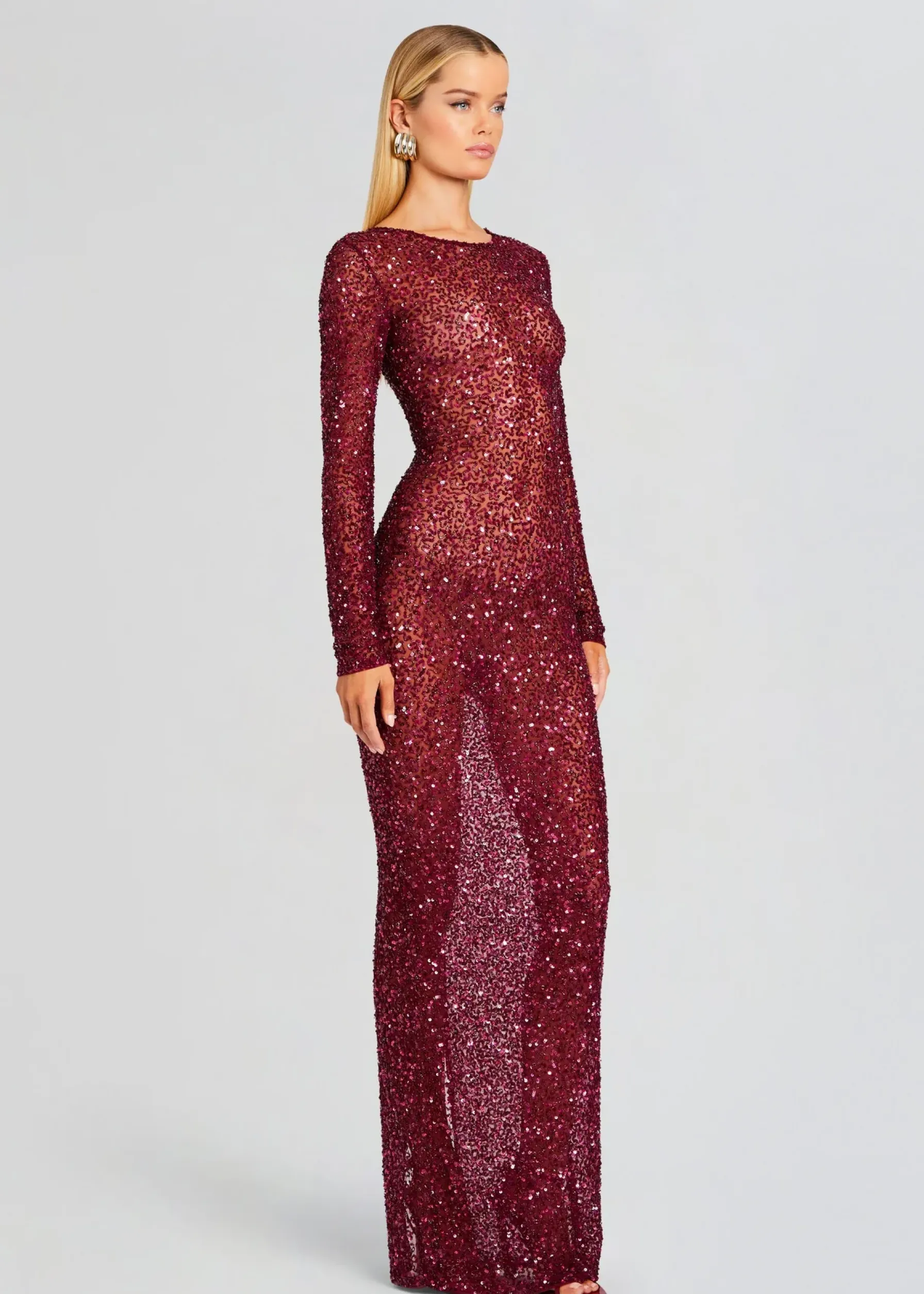 Retrofete Heidi Sequin Dress Merlot Clearance