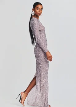 Retrofete Heidi Sequin Dress Mink Grey Best