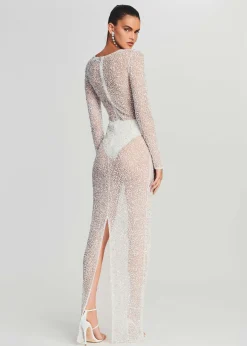 Retrofete Heidi Sequin Dress White Discount