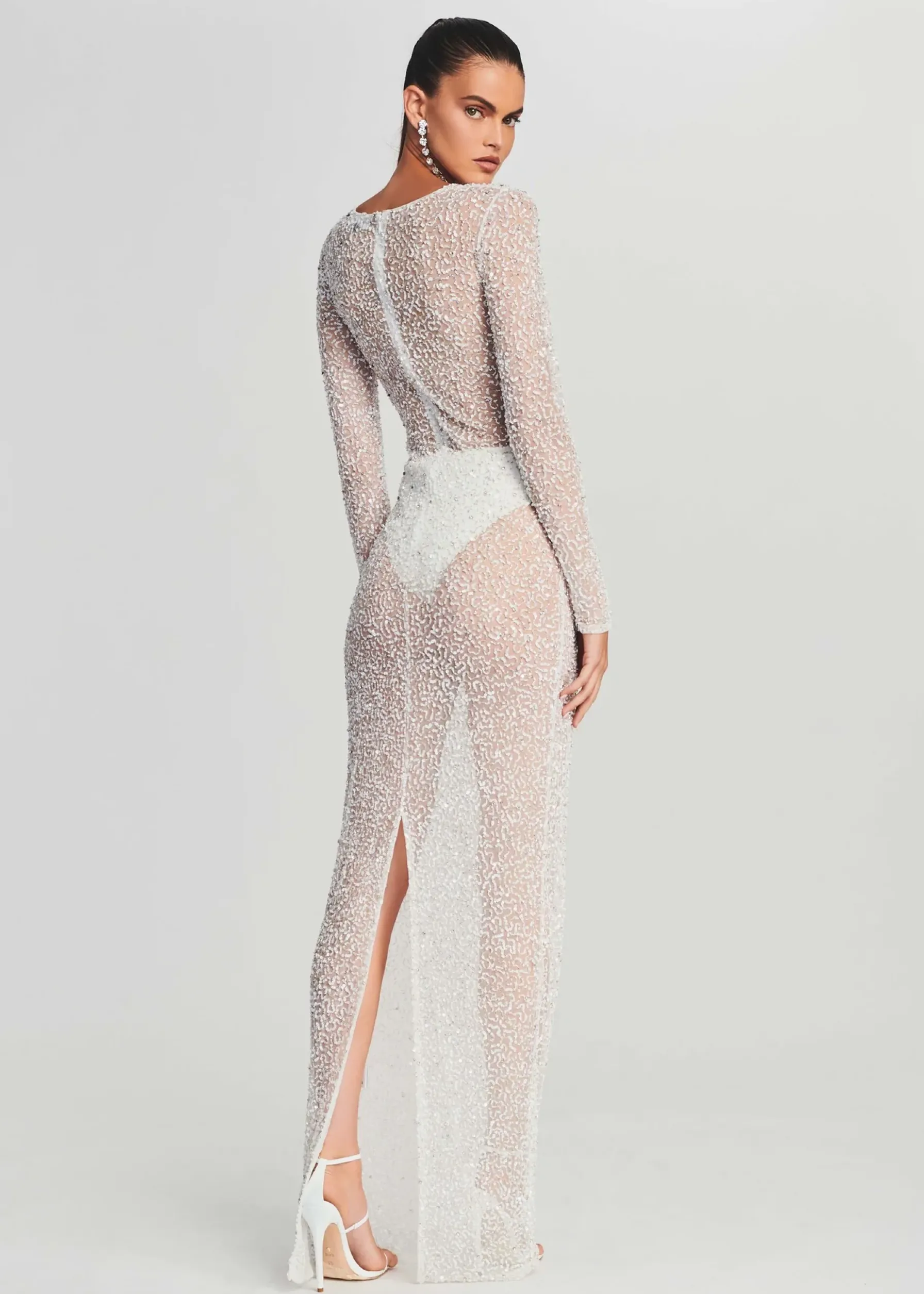 Retrofete Heidi Sequin Dress White Discount