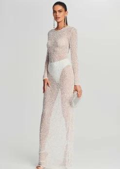 Retrofete Heidi Sequin Dress White Discount