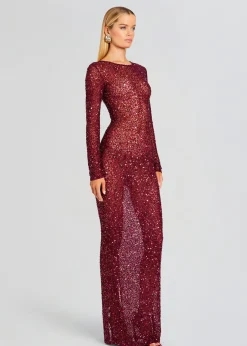 Retrofete Heidi Sequin Dress Merlot Discount