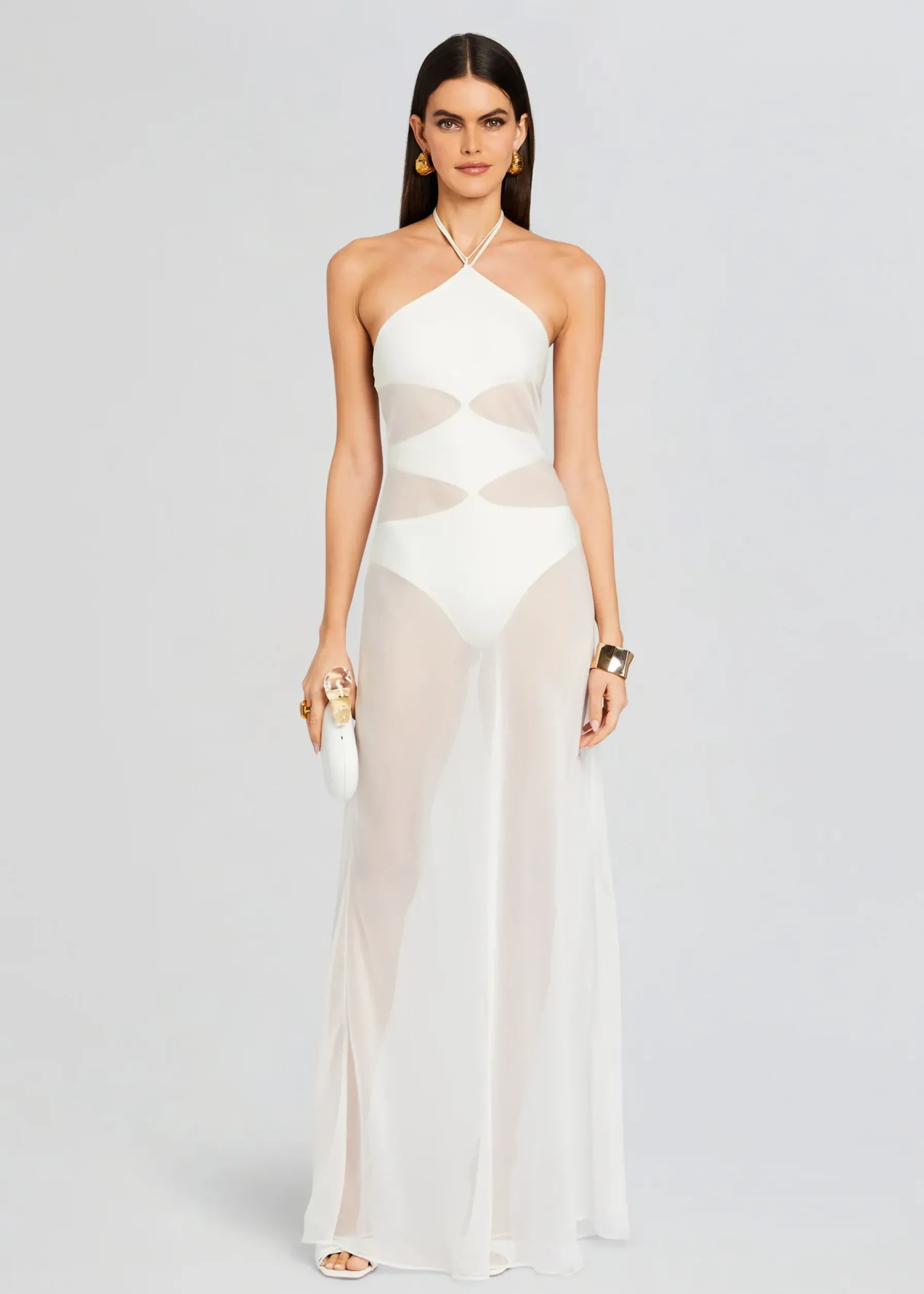 Retrofete Heleny Maxi Dress Cream Clearance