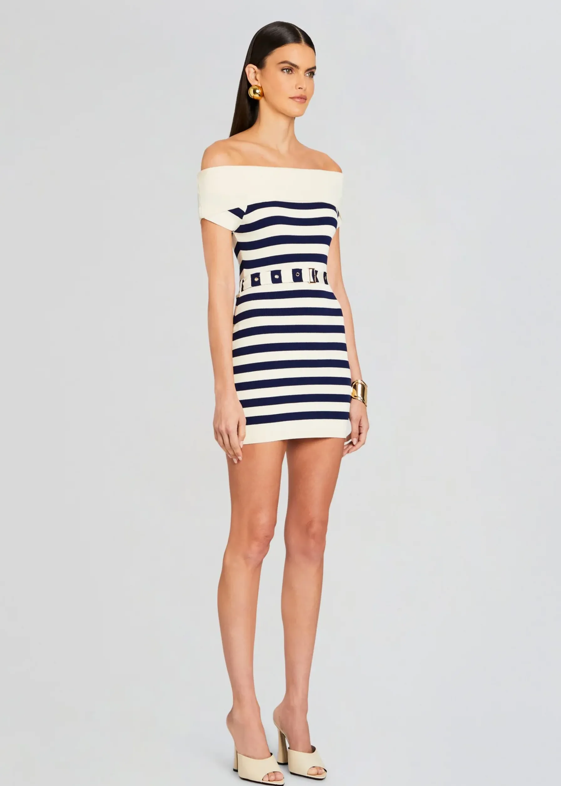 Retrofete Hull Knit Dress Cream/ Navy Shop