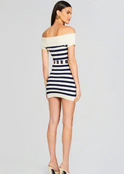 Retrofete Hull Knit Dress Cream/ Navy Flash Sale