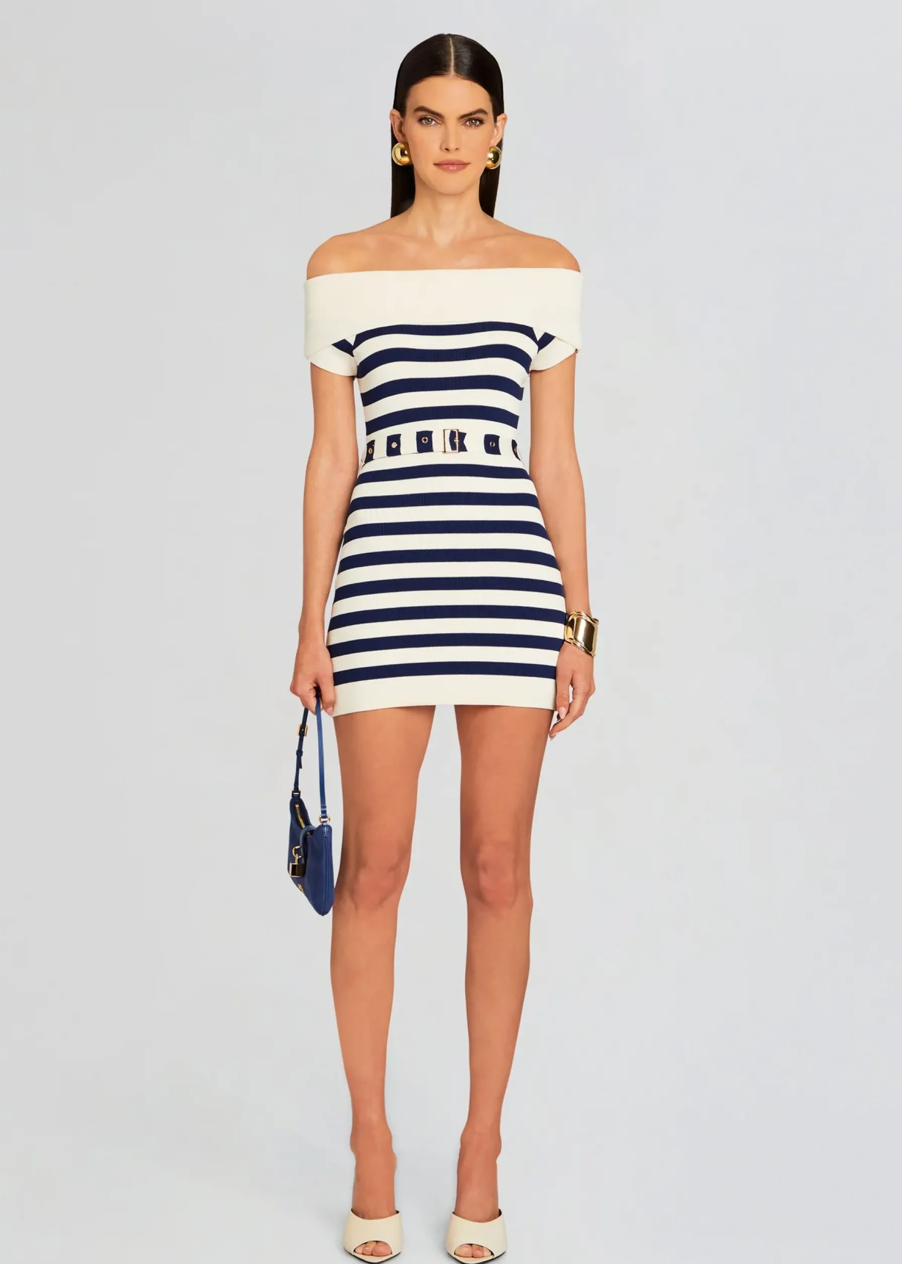 Retrofete Hull Knit Dress Cream/ Navy Flash Sale
