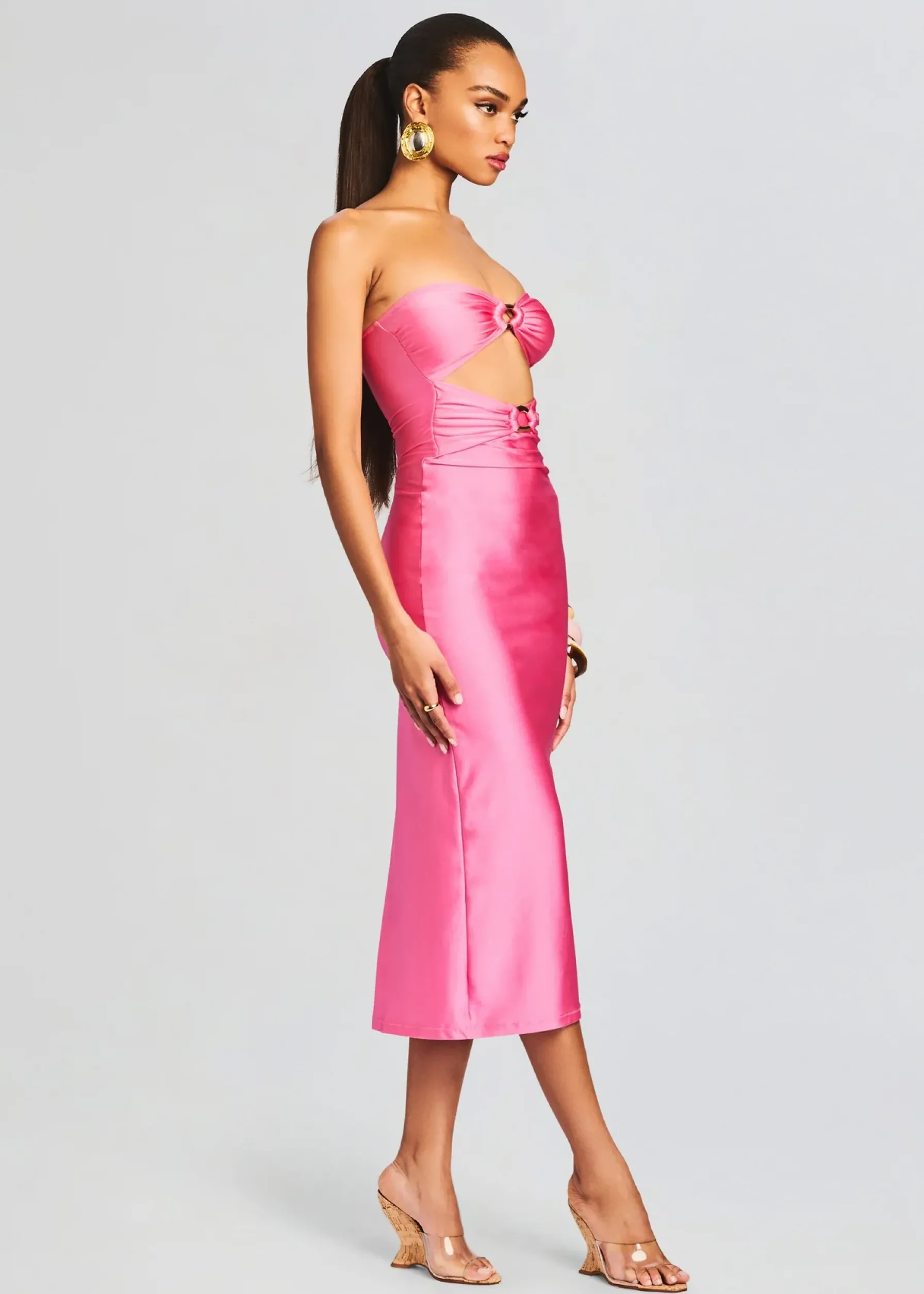 Retrofete Ida Lycra Midi Dress Rose Blossom Sale