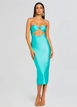 Retrofete Ida Lycra Midi Dress Blue Maldives Sale