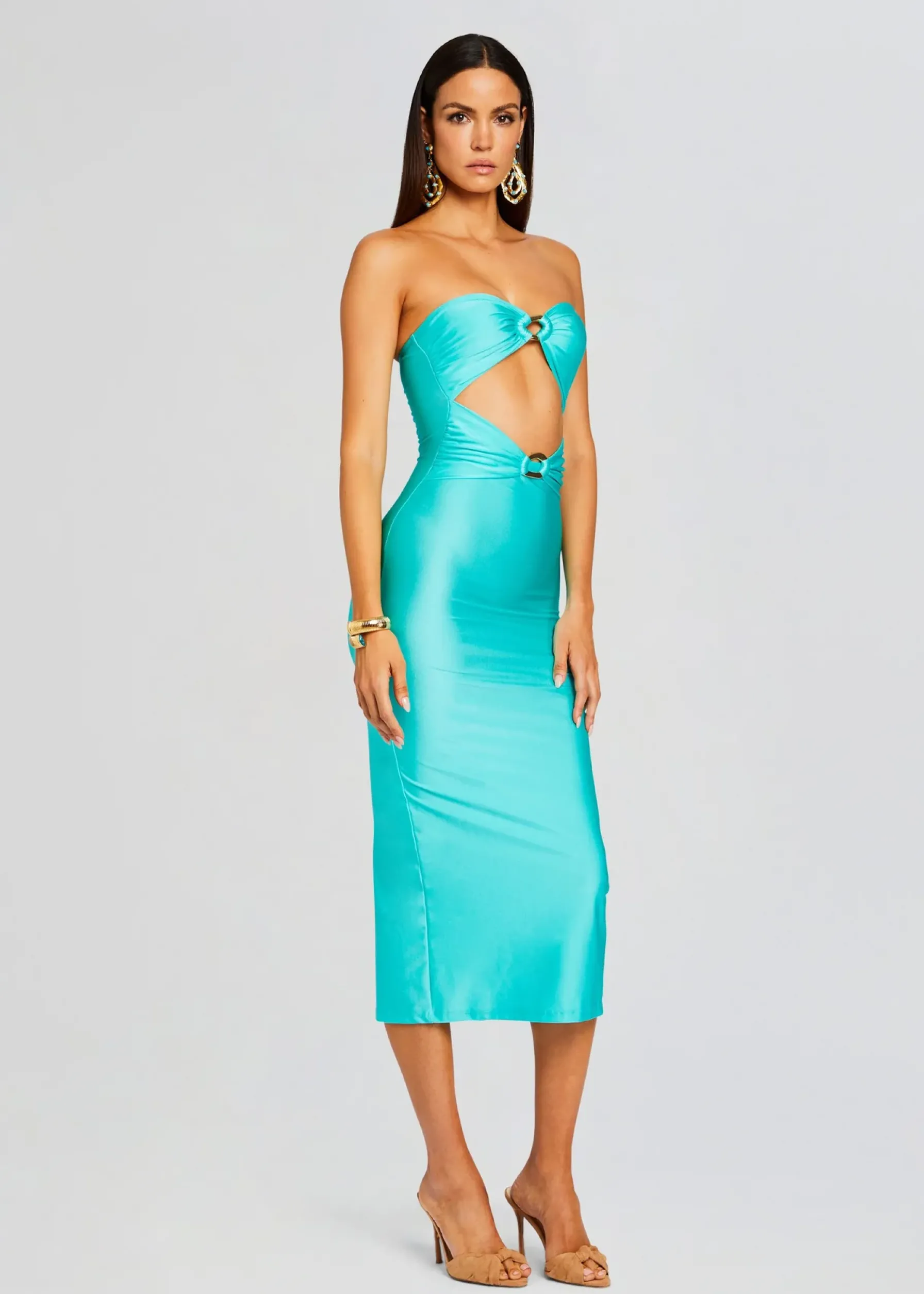 Retrofete Ida Lycra Midi Dress Blue Maldives Sale