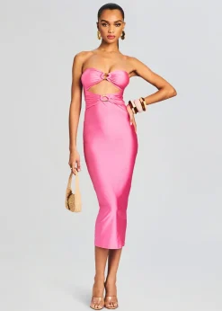 Retrofete Ida Lycra Midi Dress Rose Blossom Sale
