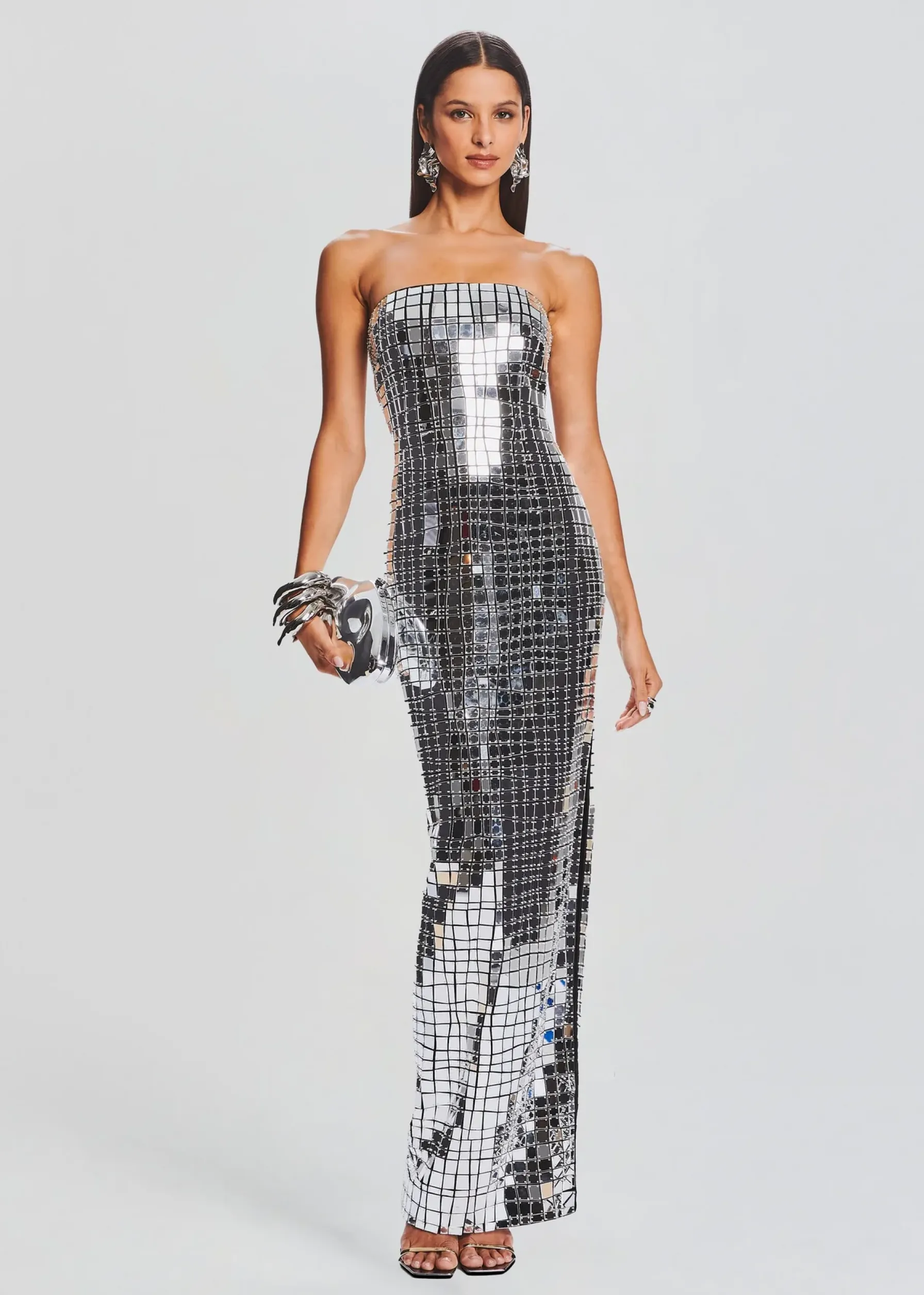 Retrofete Imani Dress Black/Silver New
