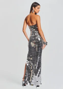 Retrofete Imani Dress Black/Silver New