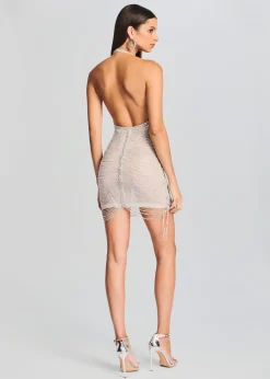 Retrofete Irina Halter Dress White/Silver Best
