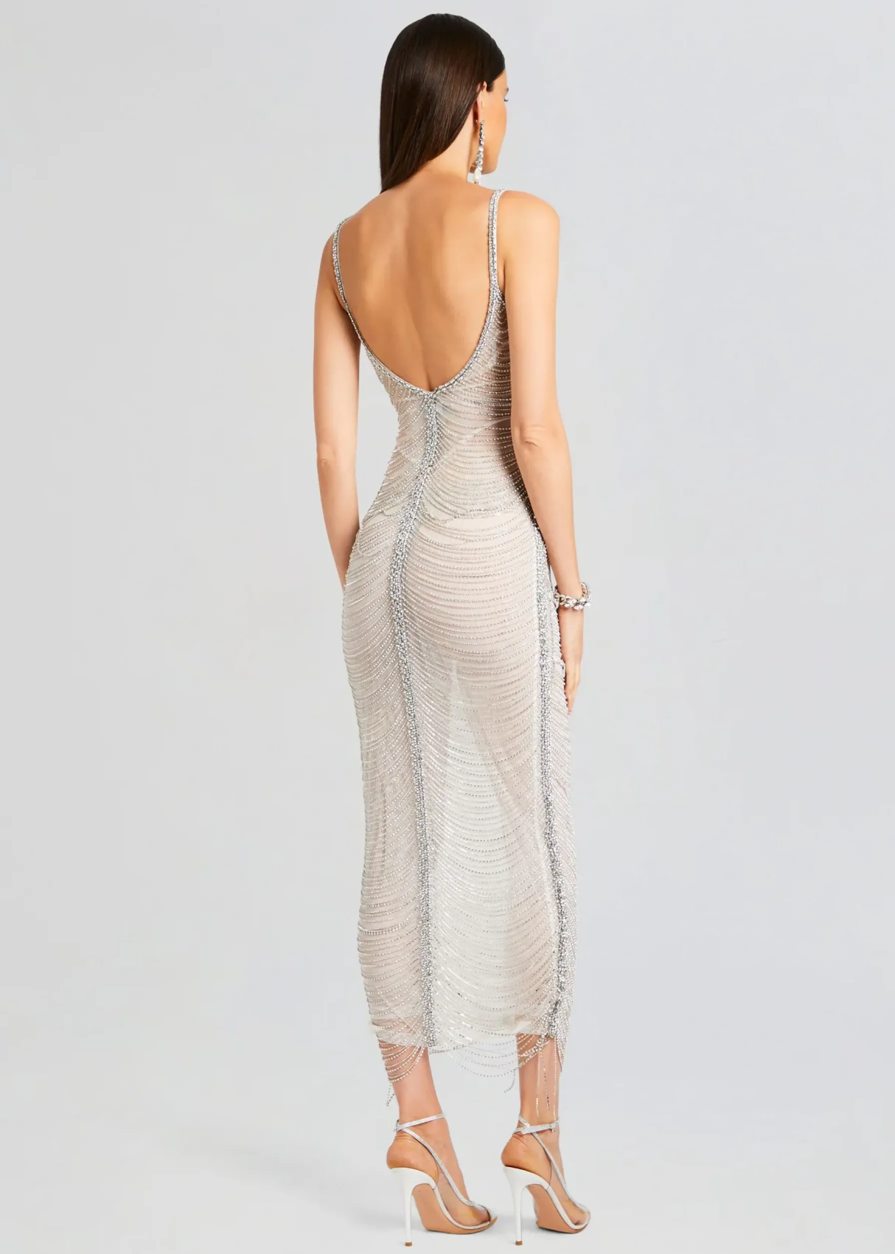 Retrofete Irina Maxi Dress White/Silver Best