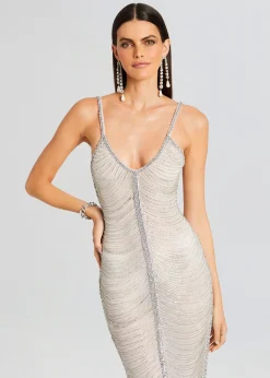 Retrofete Irina Maxi Dress White/Silver Discount
