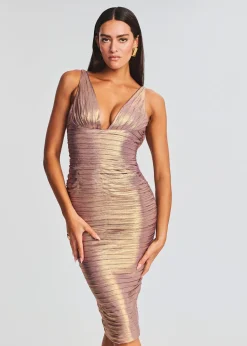 Retrofete Ivy Dress Purple/Gold Best Sale