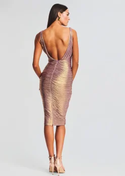 Retrofete Ivy Dress Purple/Gold Best Sale
