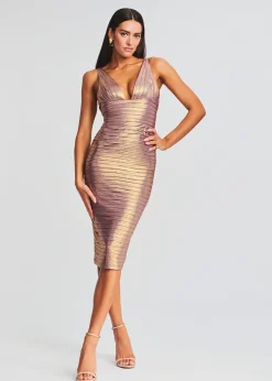 Retrofete Ivy Dress Purple/Gold Best Sale