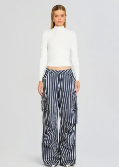 Retrofete Jane Cargo Pant Navy Stripe Fashion
