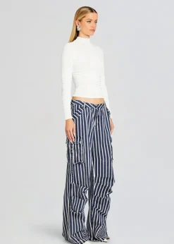 Retrofete Jane Cargo Pant Navy Stripe Sale