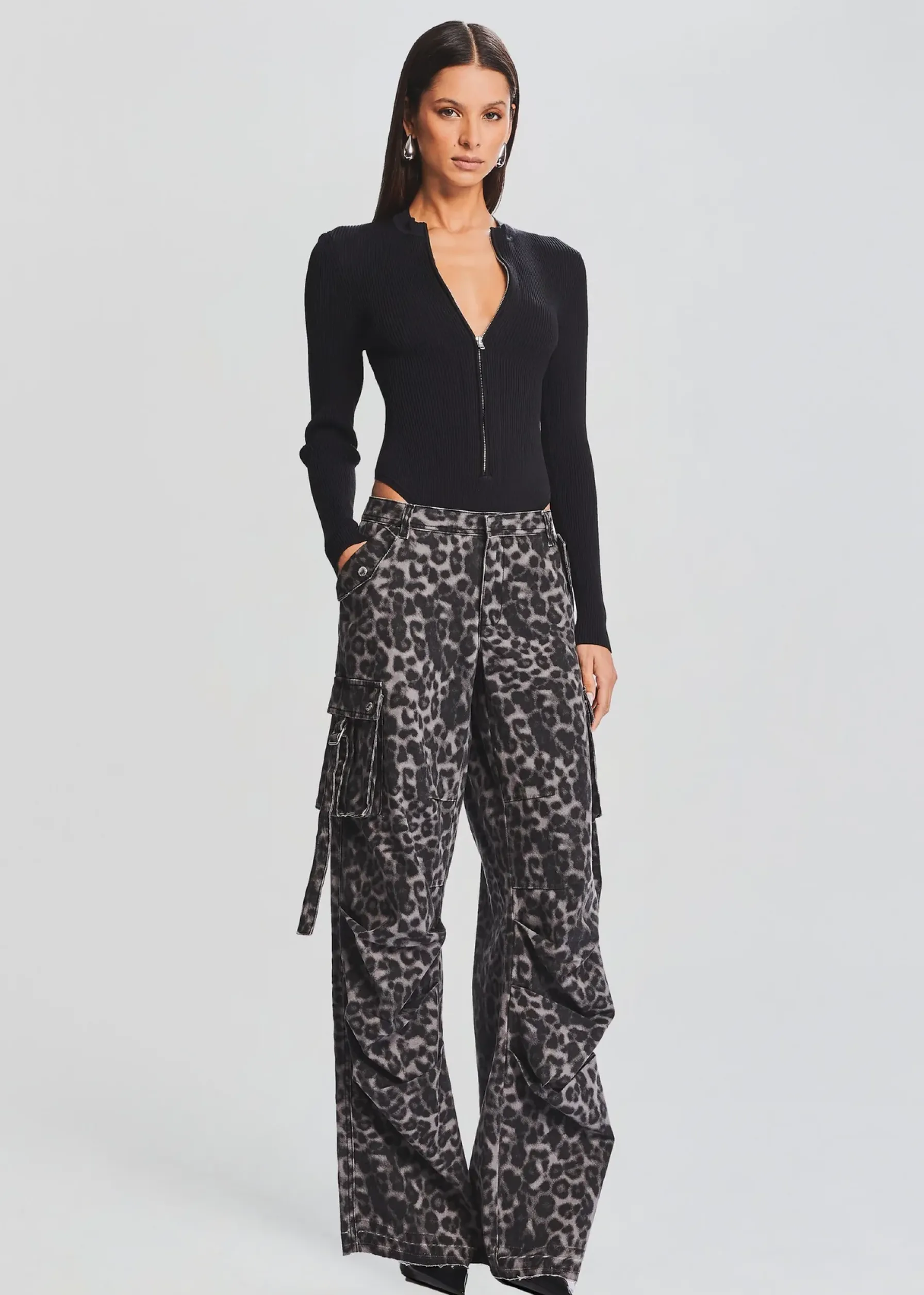 Retrofete Jane Cargo Pant Grey Leopard Discount