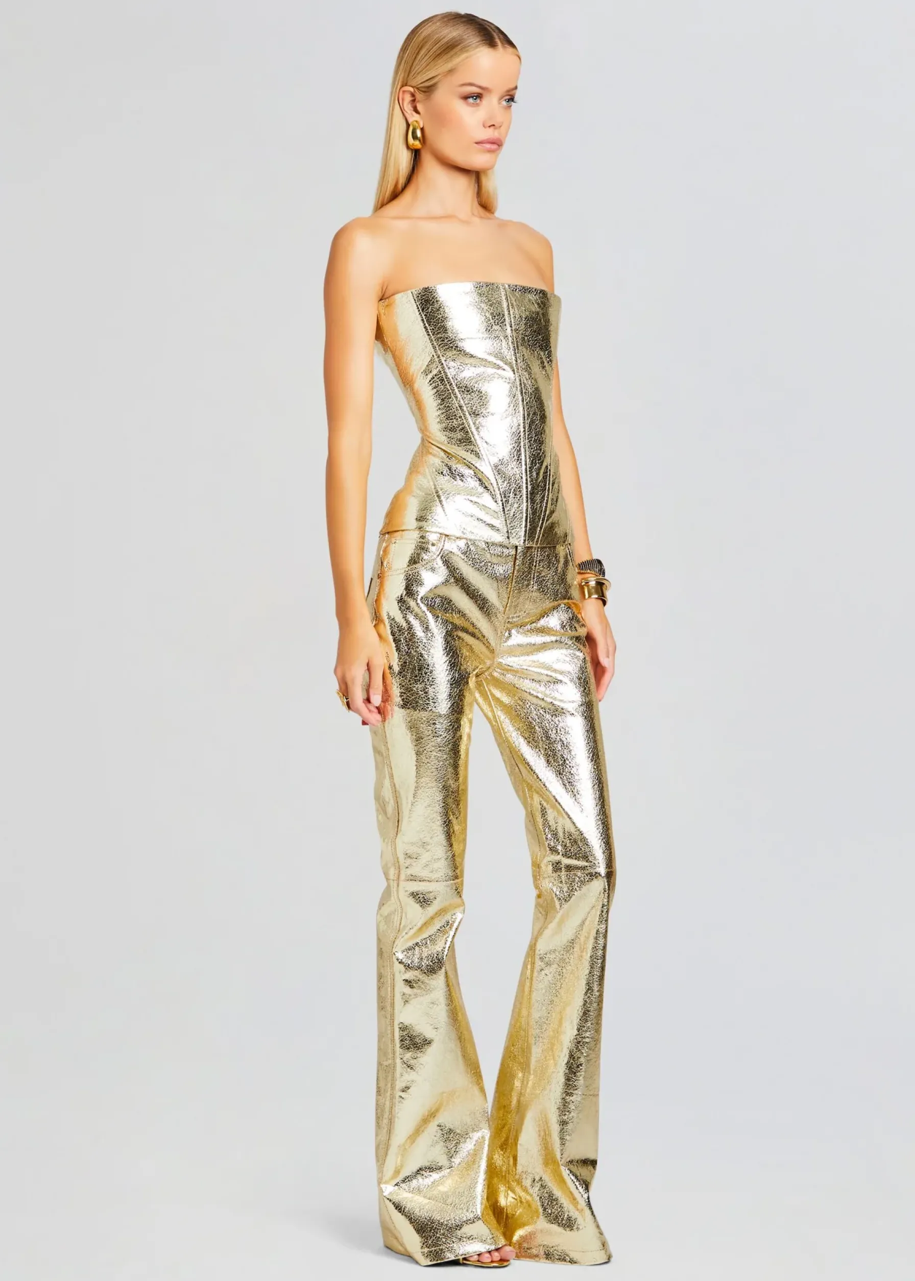 Retrofete Jenesis Leather Top Gold Discount