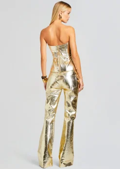 Retrofete Jenesis Leather Top Gold Discount