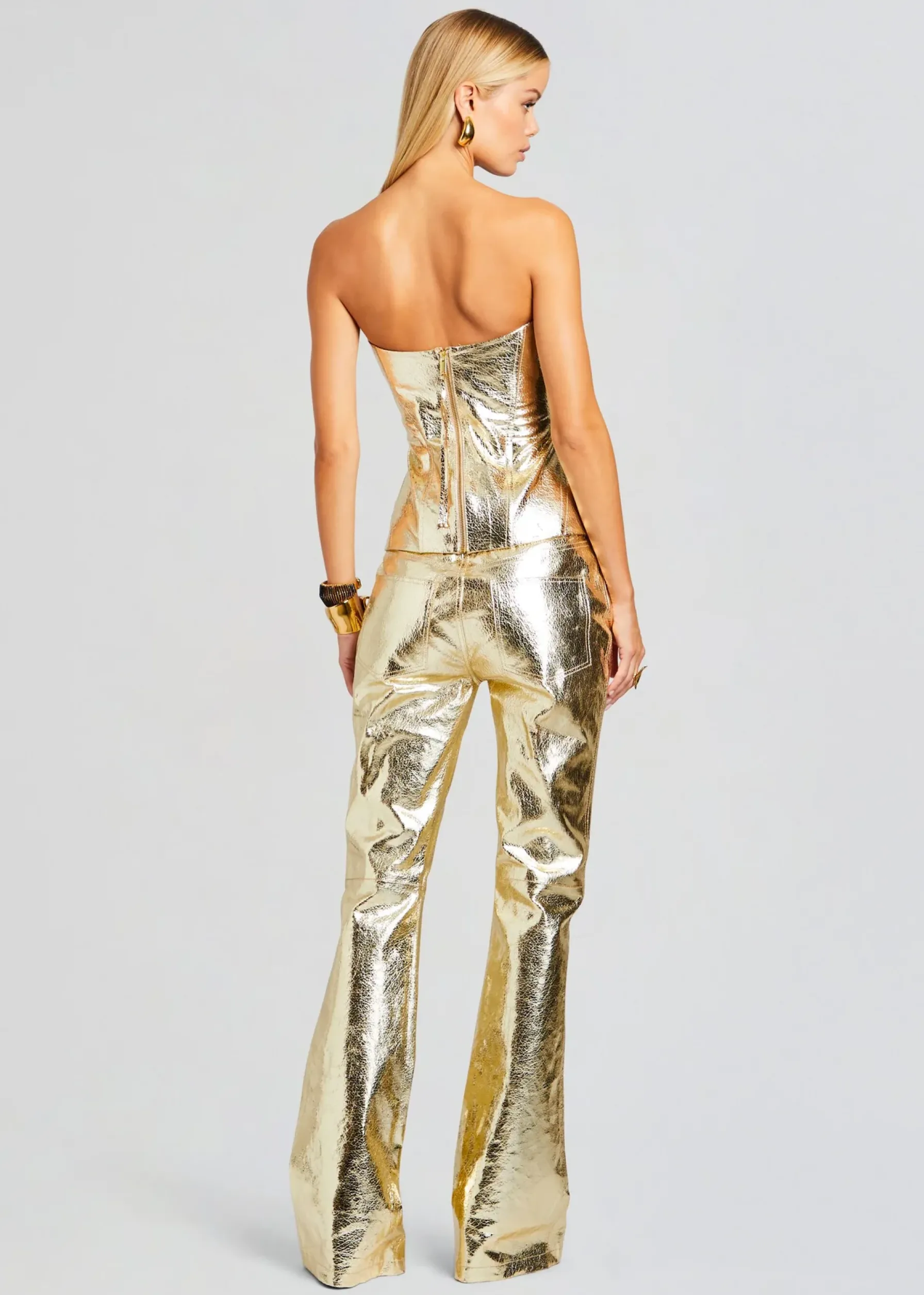 Retrofete Jenesis Leather Top Gold Discount