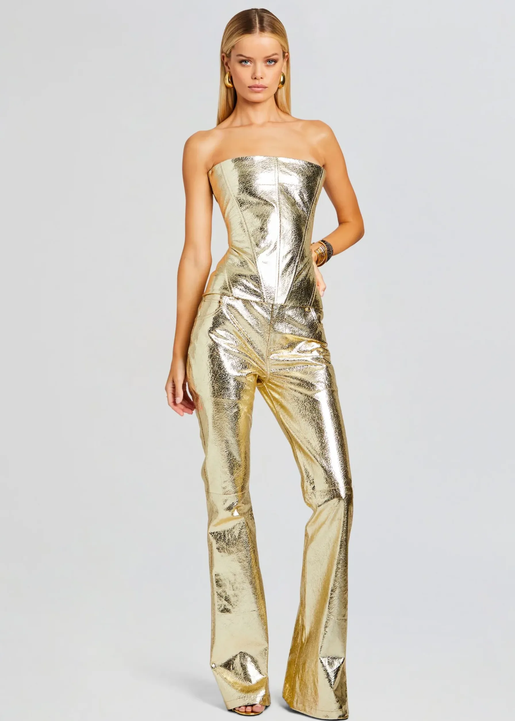 Retrofete Jenesis Leather Top Gold Discount