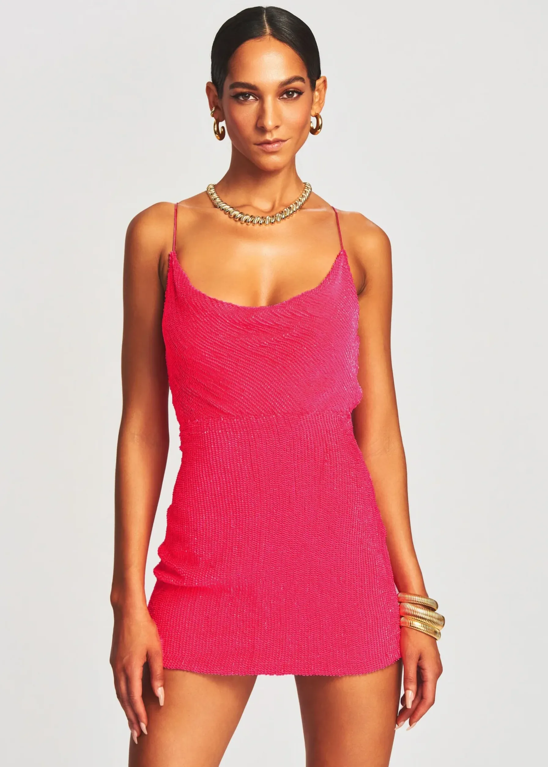 Retrofete Jill Sequin Dress Ultra Pink Best Sale
