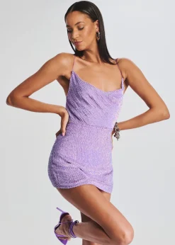 Retrofete Jill Sequin Dress Iridescent Lavender Outlet