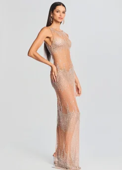 Retrofete Jovie Sequin Dress Silver/Nude Fashion