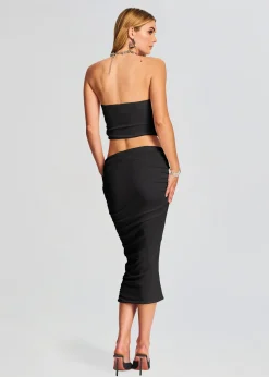 Retrofete Julia Midi Skirt Black Clearance