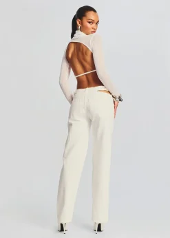 Retrofete Julie Crop Long Sleeve Top White Fashion