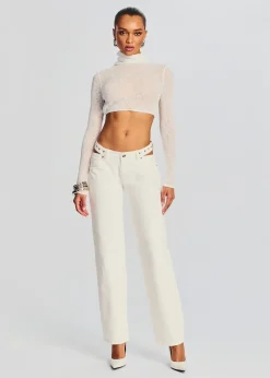 Retrofete Julie Crop Long Sleeve Top White Fashion