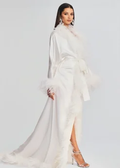 Retrofete Juno Feather Robe White Outlet