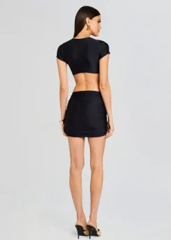 Retrofete Kaida Lycra Cropped Shirt Black Flash Sale