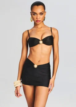 Retrofete Kaila Lycra Mini Skirt Black Outlet