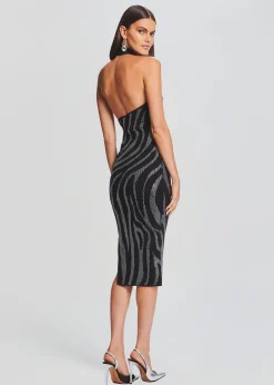 Retrofete Kaisley Knit Dress Black/Silver Zebra Online