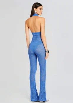 Retrofete Kalena Knit Crochet Jumpsuit Tropical Blue Cheap