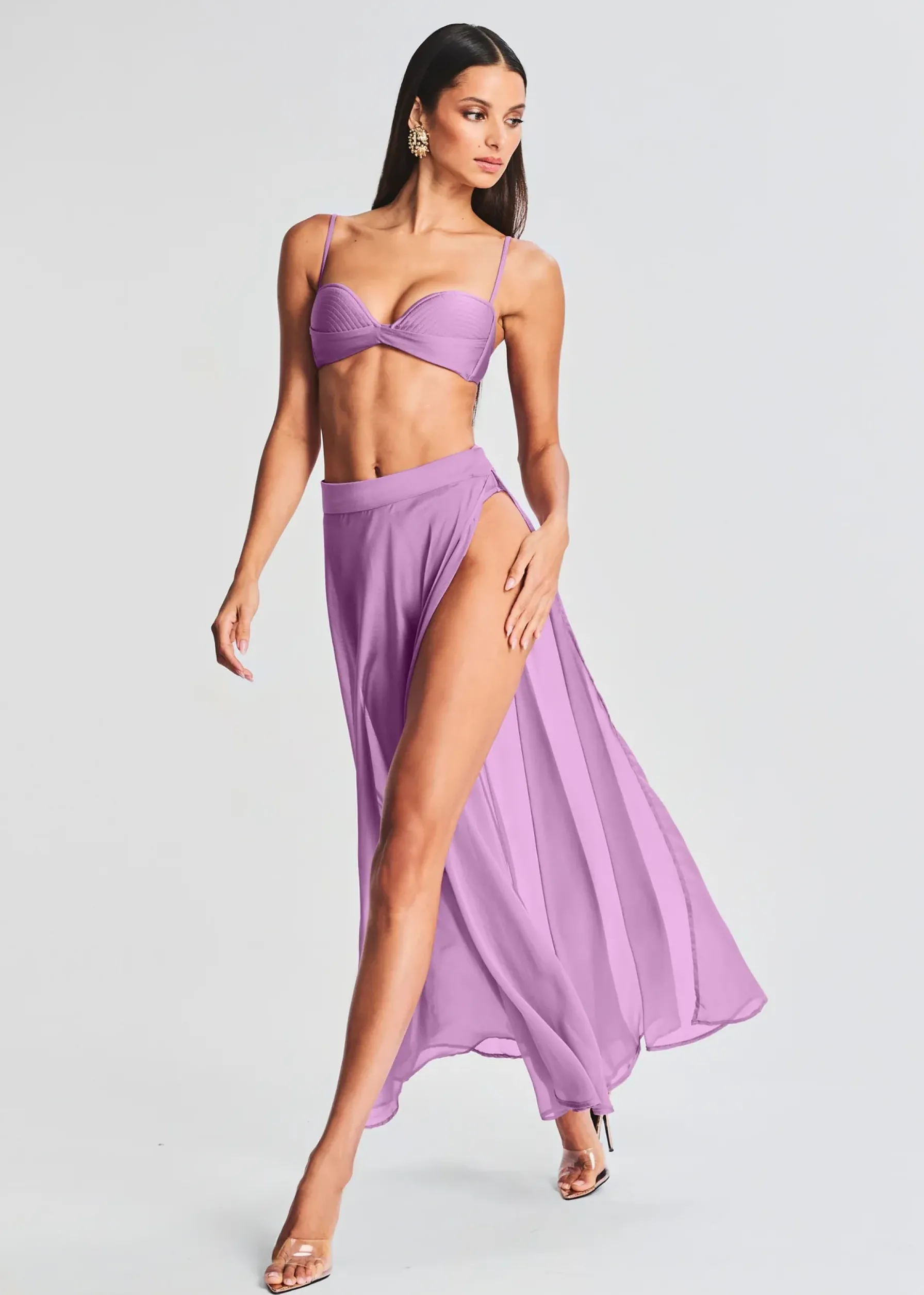 Retrofete Karen Bikini Top Lilac Purple New