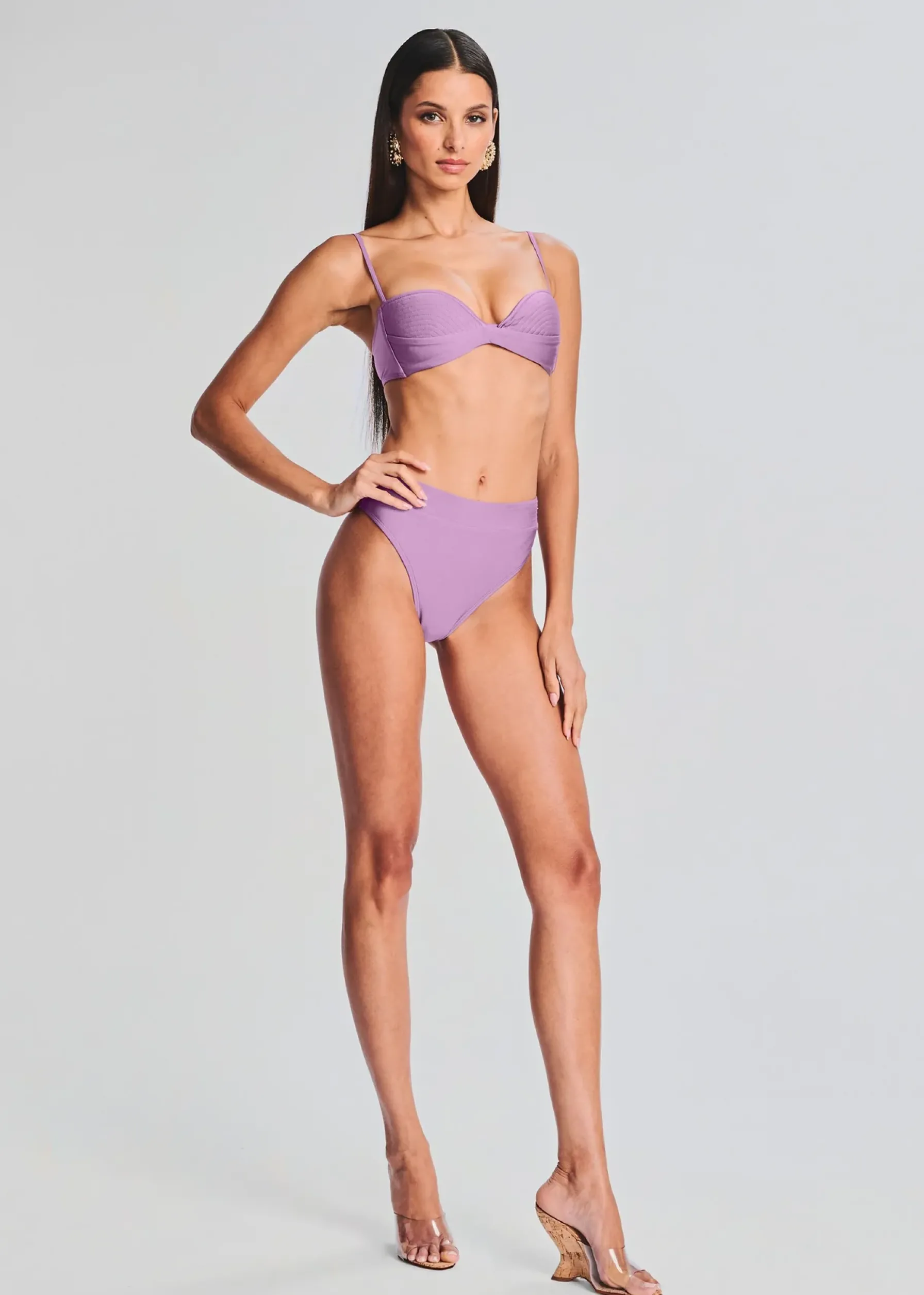 Retrofete Karen Bikini Top Lilac Purple New